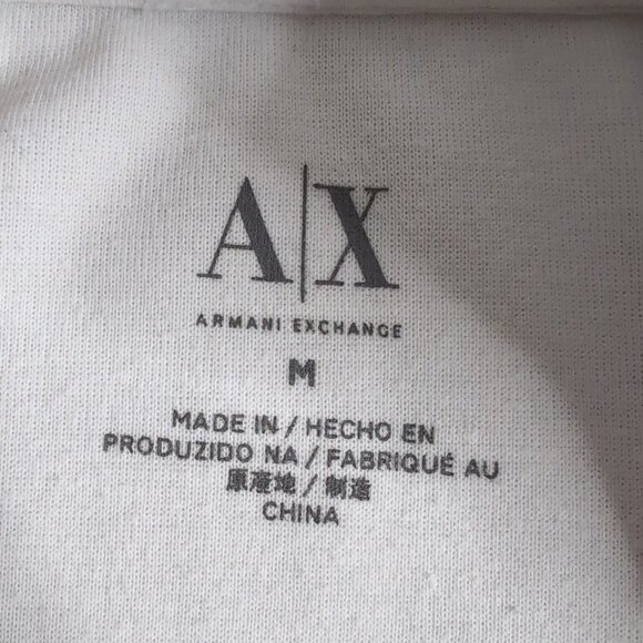 Armani Exchange Men's White/Red/Blue Full Zip Collared Jacket, Medium - Picture 5 of 8